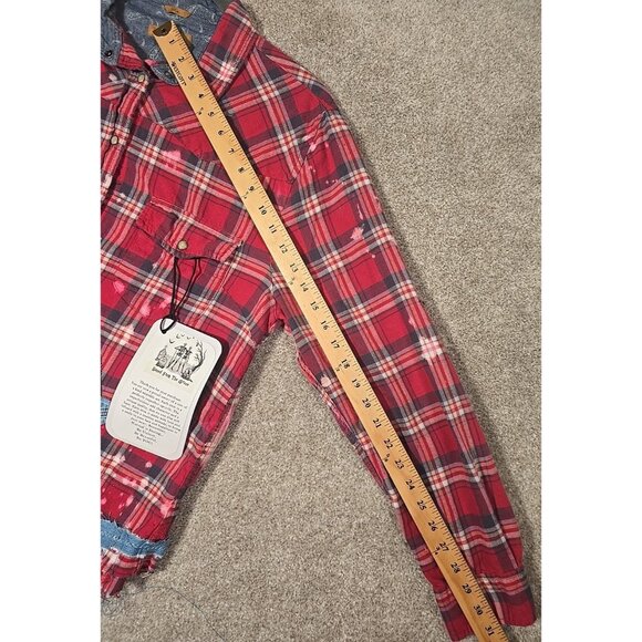 OOAK Upcycled Flannel Shacket Shirt Jason Aldean Small Town Country Music Sz XL - Picture 14 of 16